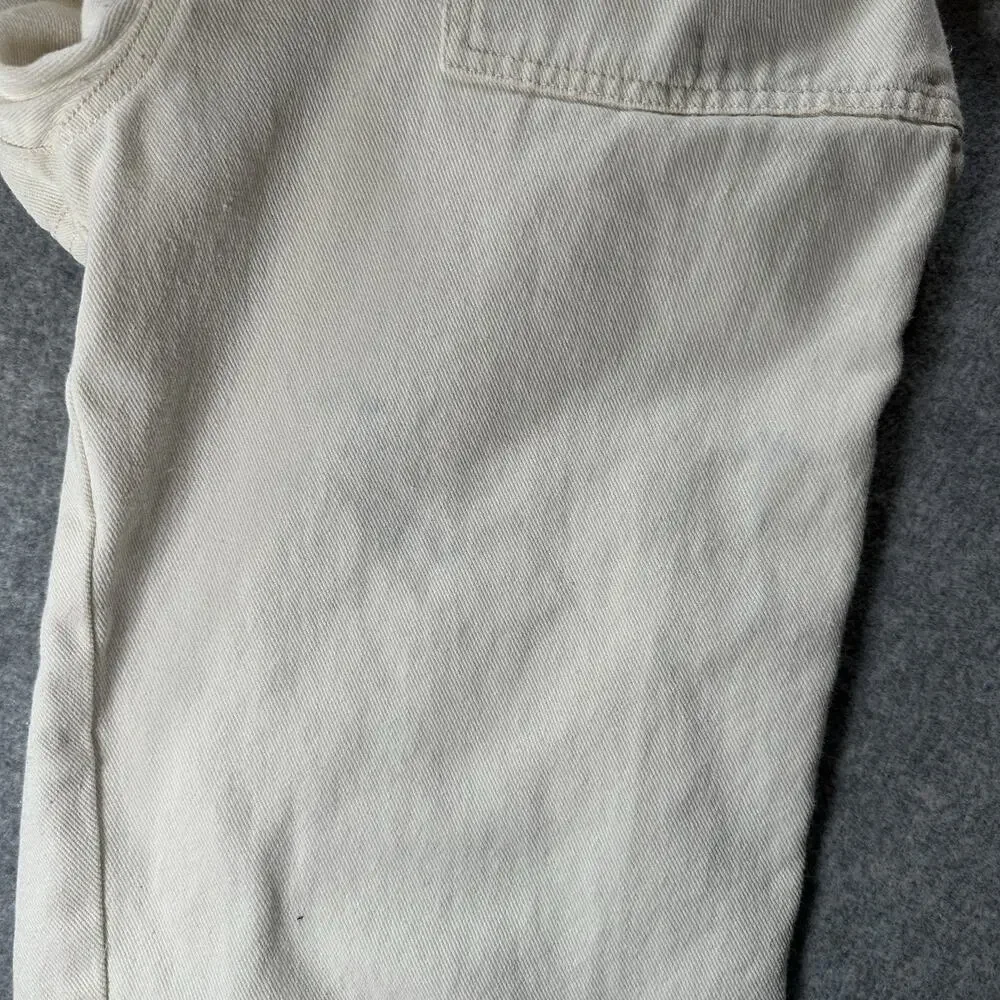 Skies Are Blue White Denim Long Sleeve Jumpsuit Size S - Picture 11 of 13